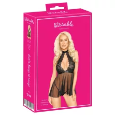 Kissable - babydoll na krk - krajka - černá