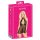 Polibek - krajkový babydoll s halterovým výstřihem (černý)