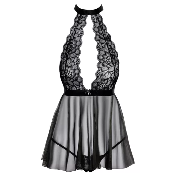 Kissable - babydoll na krk - krajka - černá
