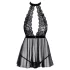 Kissable - babydoll na krk - krajka - černá - L/XL