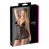 Cottelli Plus Size - krajková průhledná noční košilka (černá)