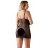 Cottelli Plus Size - krajková průhledná noční košilka (černá)
