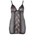 Cottelli Plus Size - krajková průhledná noční košilka (černá) - 2XL