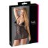Cottelli Plus Size - krajková průhledná noční košilka (černá) - 3XL