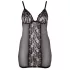 Cottelli Plus Size - průsvitná krajková noční košilka - černá - 4XL