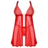 Obsessive Elianes - krajková babydoll souprava (červená)