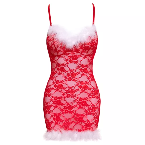 Cottelli - vánoční minišaty (červené) - L/XL
