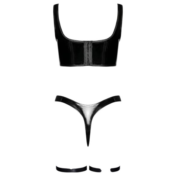 Black Level - sada lakových šatů (černá)