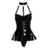 Black Level - dámské body s límečkem - černé - M
