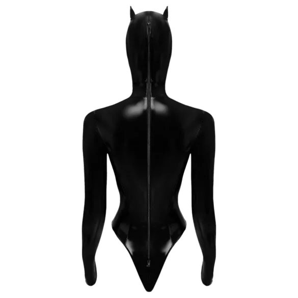 Black Velvets - dámské body s dlouhým rukávem - černé - M