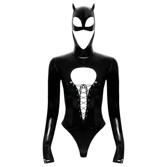 Black Velvet - dlouhý rukáv Batwoman body (černé) - XL