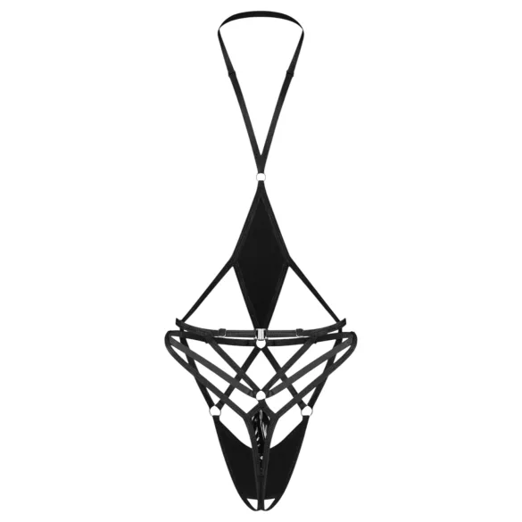 Obsessive Keira Lise - otevřený body s pásky - černá