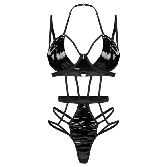 Obsessive - dámské body s pásky - černá