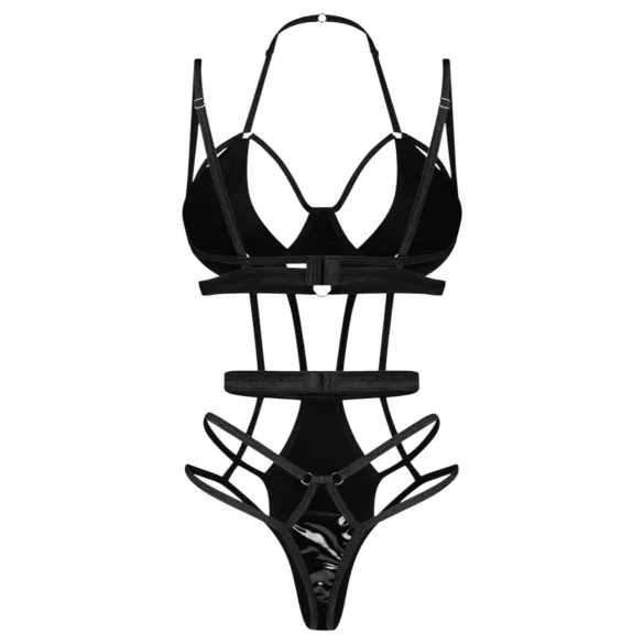 Obsessive - dámské body s pásky - černá