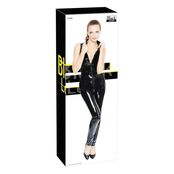 Black Level - lesklý kombinéza na zip (černá)