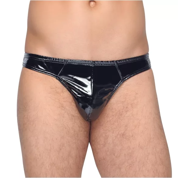 Black Level - pánská tanga - klasická - lesklý lak - černá