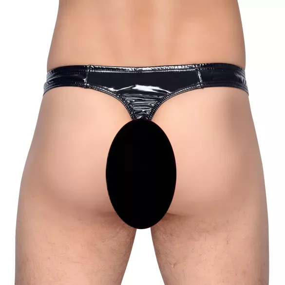 Black Level - pánská tanga - klasická - lesklý lak - černá