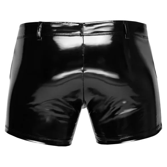 Black Level - pánské lakované šortky s boční kapsou - černé - XL
