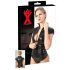 LATEX - dámský top s krátkým rukávem na zip (černý) - L