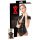 LATEX - dámský top s krátkým rukávem na zip (černý) - XL