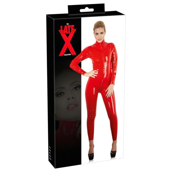 LATEX - Dámský Overal s Dlouhým Rukávem (červený) - M
