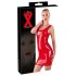LATEX - mini šaty bez rukávů z latexu (červené) - M
