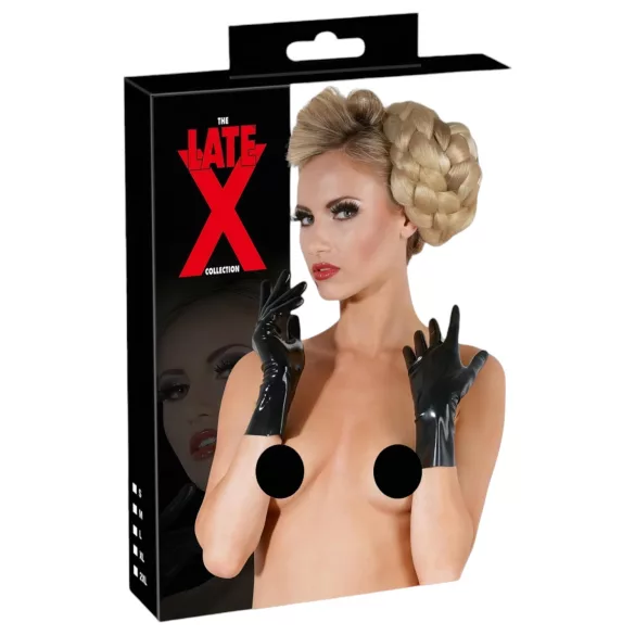 Latex - krátké unisex rukavice - černé - L