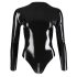 LATEX - dámské body s dlouhým rukávem (černé) - M