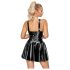 LATEX - minišaty s volánovou sukní (černé) - M
