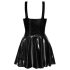 LATEX - minišaty s volánovou sukní (černé) - XL