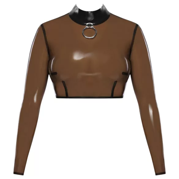 Latex - dámský top - průhledný - černý latex