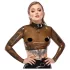 Latex - dámský top - průhledný - černý latex - L
