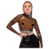 LATEX - průhledný latexový top (průhledný-černý) - S-L - 2XL