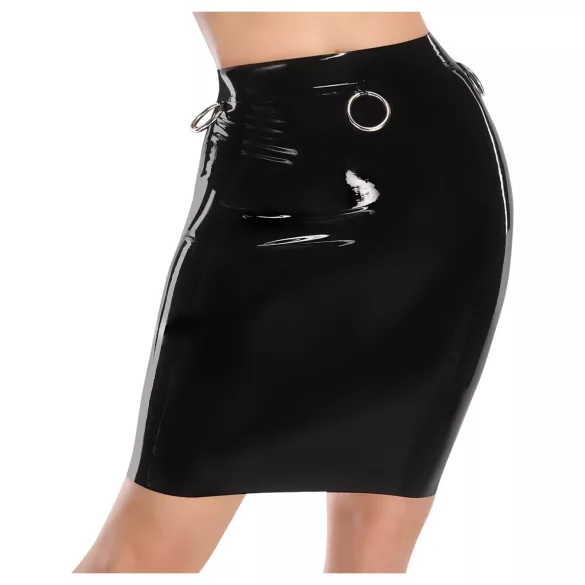 LATEX - latexová midi sukně (černá) - 2XL