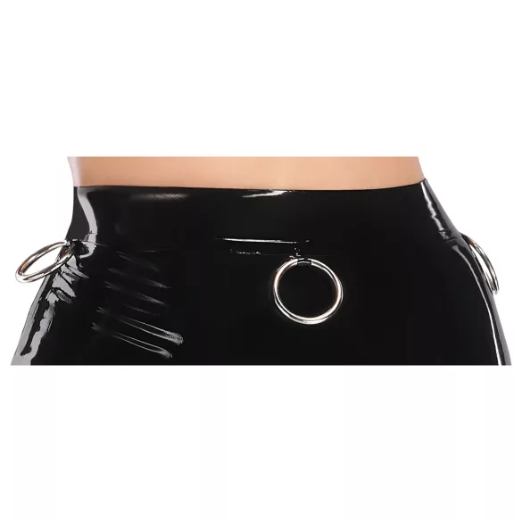 LATEX - latexová midi sukně (černá) - 2XL