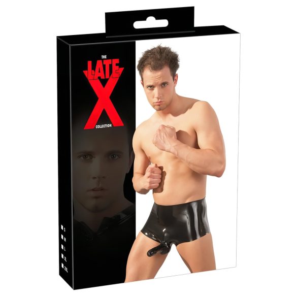 LATEX - boxer + penisový návlek (černý) - L/XL