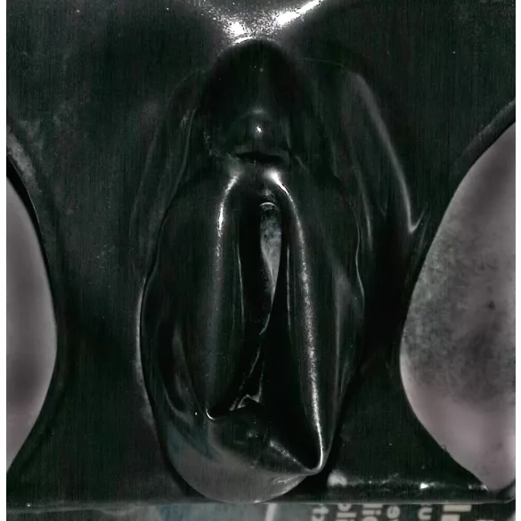 Latex dámské kalhotky s poševním kondomem (černé) - L