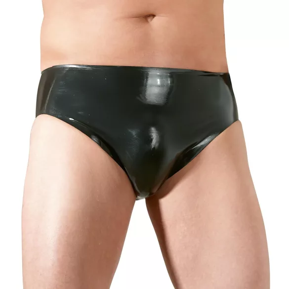 Latexové pánské spodní prádlo s vnitřním análním dildem ve tvaru penisu (černé) - M