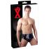 LATEX - pánské spodní prádlo s vnitřním kuželovým análním dildem (černé) - L
