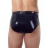 LATEX - pánské spodní prádlo s vnitřním kuželovým análním dildem (černé) - L