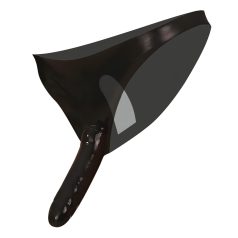   LATEX - kalhotky s vnitřním a vnějším dildem - černé (S-L)