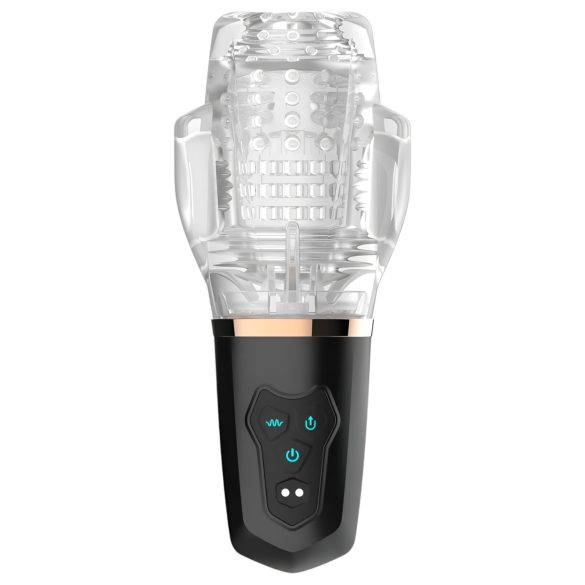 Funny Me Rocket Cup - masturbátor sání a vibrace - průhledný/černý