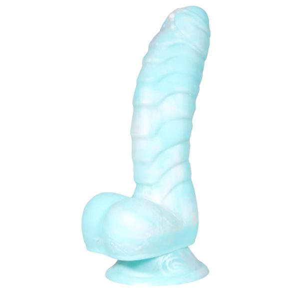 Mořský had OgazR - rýhované dildo 17 cm (modro-bílé)