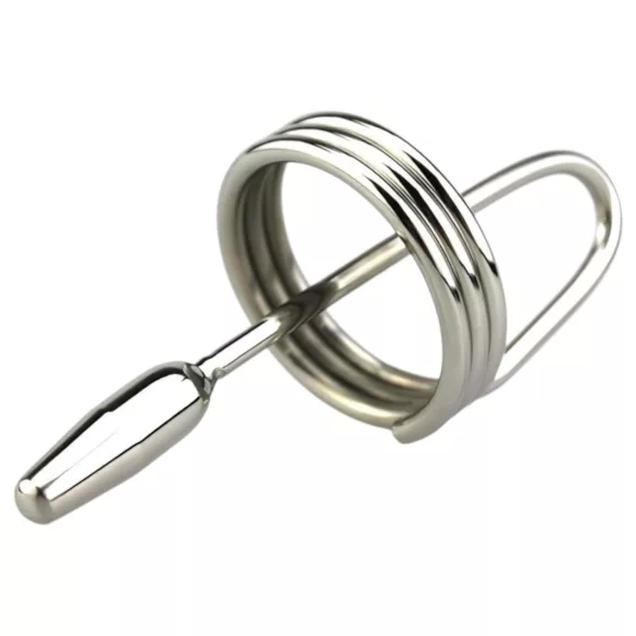 DeepRing - dilatační kroužek na penis - kovový - 9 cm - stříbrný