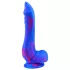 Inkipus - realistický dildo s varlaty - silikon - 18 cm - modro-růžový