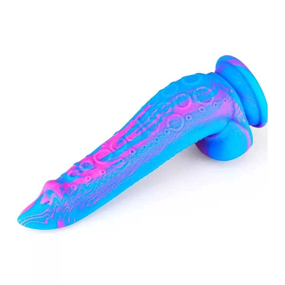 Inkipus - realistický dildo s varlaty - silikon - 18 cm - modro-růžový