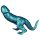 Toppedmonster - dinosauří silikonové dildo - 26 cm (tyrkysová)