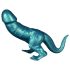 Toppedmonster - dinosauří silikonové dildo - 26 cm (tyrkysová)