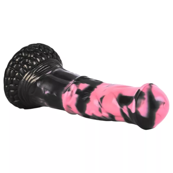 Bad Horse - silikonové dildo ve tvaru koňského penisu - 18 cm (černo-růžové)