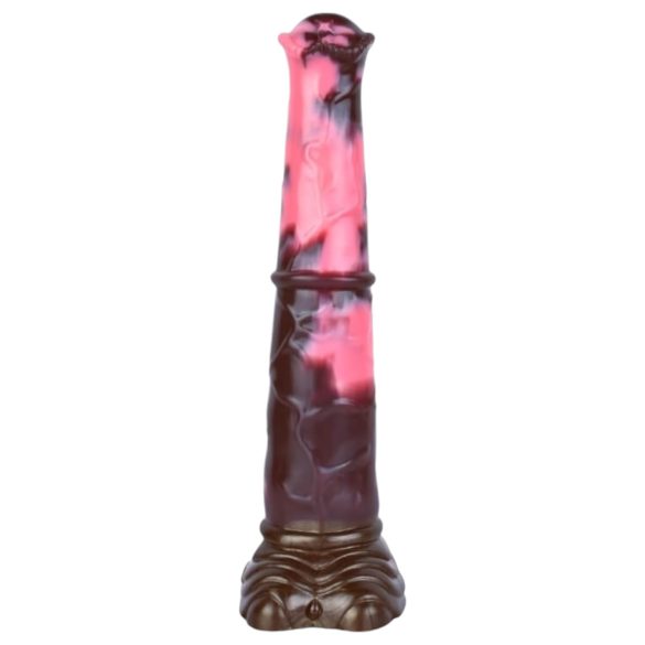 Zlobivý kůň - silikonové dildo ve tvaru koňského penisu - 24cm (hnědo-růžové)